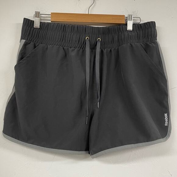 Reebok Grey Pull On Womens Running Shorts XXL Athletic Casual Stretch Waist - Picture 1 of 10